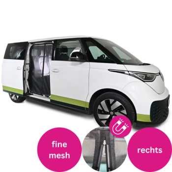 VanQuito Moskitonetz für VW ID BUZZ Schiebetür kurzer Radstand fine mesh Magnetreißverschluss